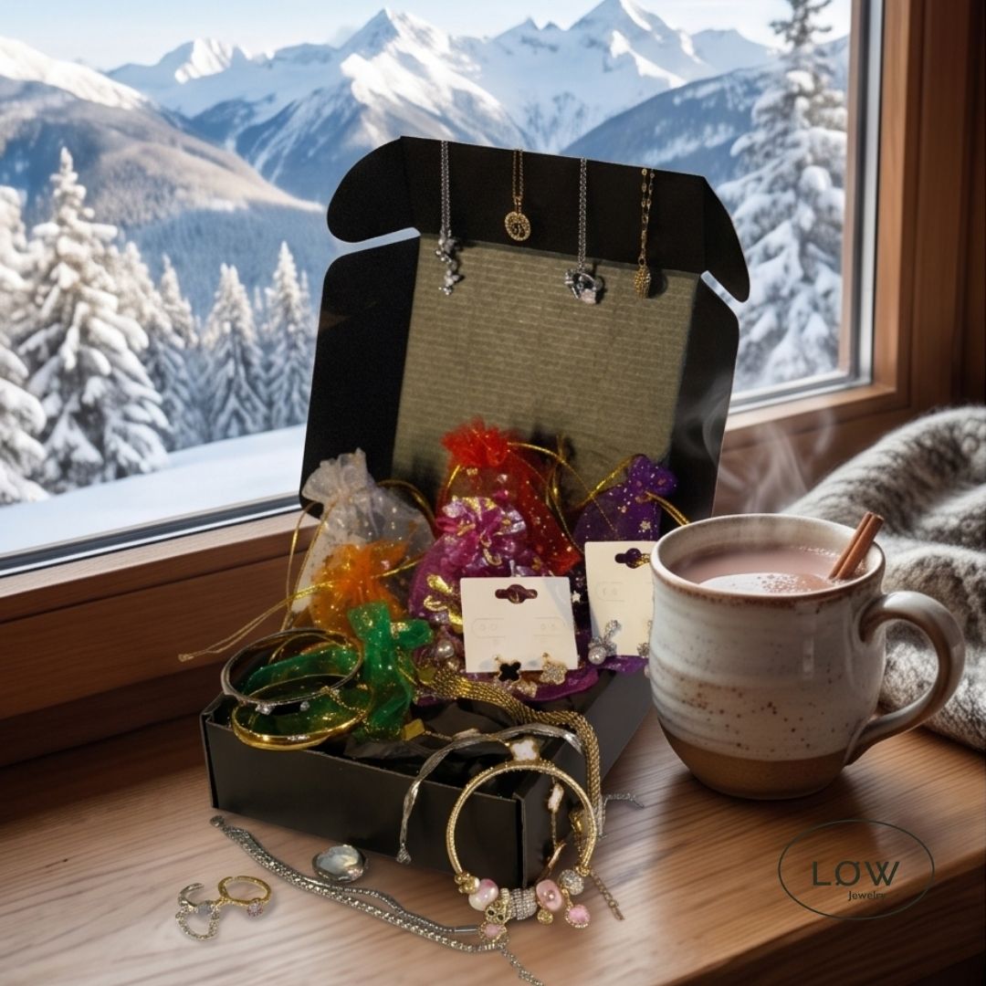 LØW Jewelry julekalender med 24 gull- og sølvfargede smykker. Verdi fra 3.096 kr – din pris 1.990 kr. Ringer, ørepynt, charms og mer.