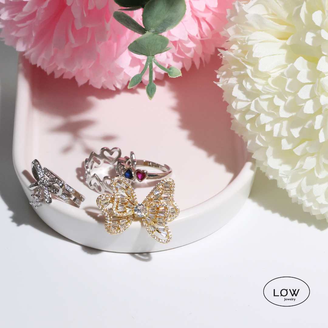 open charmsring med zircona som kan justeres fra LØW Jewelry